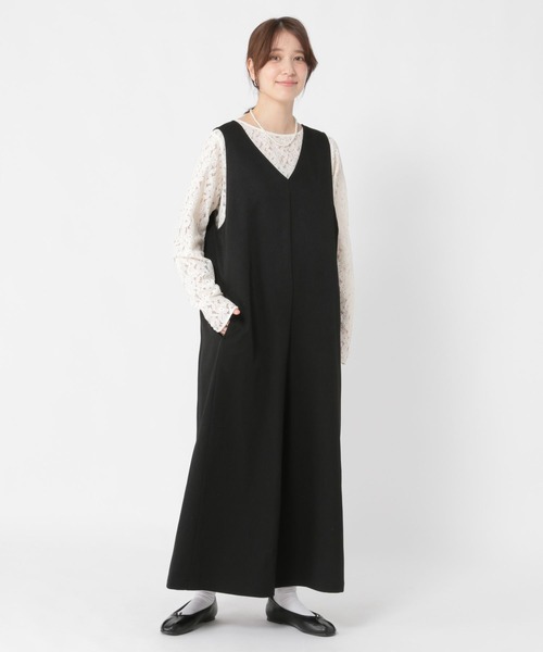 studio CLIP（スタディオクリップ）の「アイロンいらずサロペット《オケージョン2025AW》（その他パンツ・レディース・ブラック/ベージュ系その他/ネイビー・FREE/ﾌﾘｰ(L)/PF）」の9枚目の写真