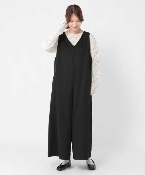 studio CLIP（スタディオクリップ）の「アイロンいらずサロペット《オケージョン2025AW》（その他パンツ・レディース・ブラック/ベージュ系その他/ネイビー・FREE/ﾌﾘｰ(L)/PF）」の10枚目の写真