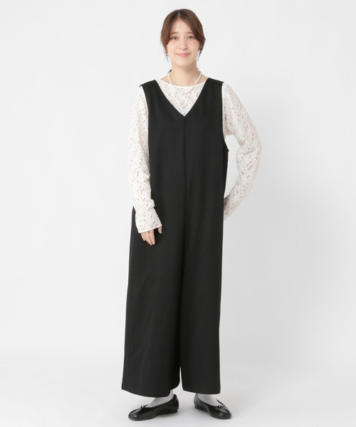 studio CLIP（スタディオクリップ）の「アイロンいらずサロペット《オケージョン2025AW》（その他パンツ・レディース・ブラック/ベージュ系その他/ネイビー・FREE/ﾌﾘｰ(L)/PF）」の11枚目の写真