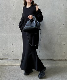 mermaid sleeveless long knit dress /マーメイドノースリーブロングニットドレス