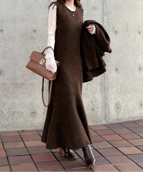 LAULEN(ローレン)の「mermaid sleeveless long knit dress /マーメイドノースリーブロングニットドレス(ワンピース・レディース・ブラウン/ブラック/グレー/ベージュ・FREE)」の19枚目の写真