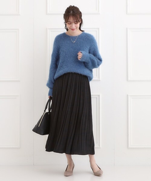SHOO・LA・RUE(シューラルー)の「【洗濯機可/着丈選べる】オンにもオフにも 軽やかプリーツスカート(スカート・レディース・ネイビー/ライトグレー/ライトベージュ/ブラック・00/11)」の21枚目の写真