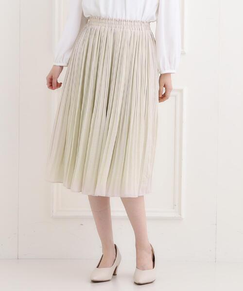 SHOO・LA・RUE（シューラルー）の「【洗濯機可/着丈選べる】オンにもオフにも 軽やかプリーツスカート（スカート・レディース・ネイビー/ライトグレー/ライトベージュ/ブラック・00/11）」の22枚目の写真