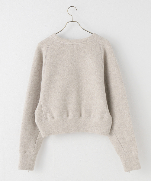 SEEALL（シーオール）の「【SEEALL/シーオール】SLIT SLEEVE SWEAT:スウェット（スウェット・レディース・ベージュ・MEDIUM）」の2枚目の写真