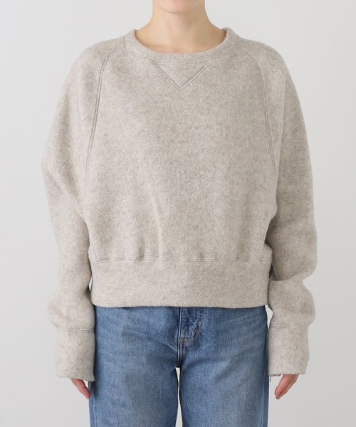 SEEALL（シーオール）の「【SEEALL/シーオール】SLIT SLEEVE SWEAT:スウェット（スウェット・レディース・ベージュ・MEDIUM）」の9枚目の写真