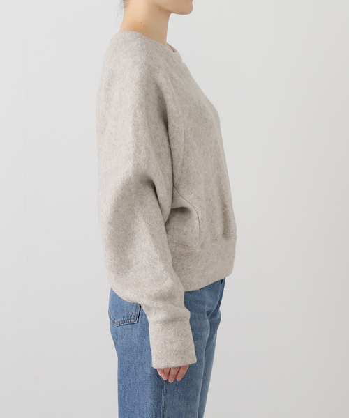 SEEALL（シーオール）の「【SEEALL/シーオール】SLIT SLEEVE SWEAT:スウェット（スウェット・レディース・ベージュ・MEDIUM）」の12枚目の写真