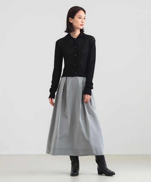 Demi-Luxe BEAMS（デミルクス ビームス）の「【1/15再値下げ】シルバー タックスカート（スカート・レディース・ライトグレー・36/38）」の3枚目の写真