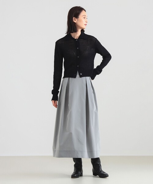 Demi-Luxe BEAMS（デミルクス ビームス）の「【1/15再値下げ】シルバー タックスカート（スカート・レディース・ライトグレー・36/38）」の4枚目の写真