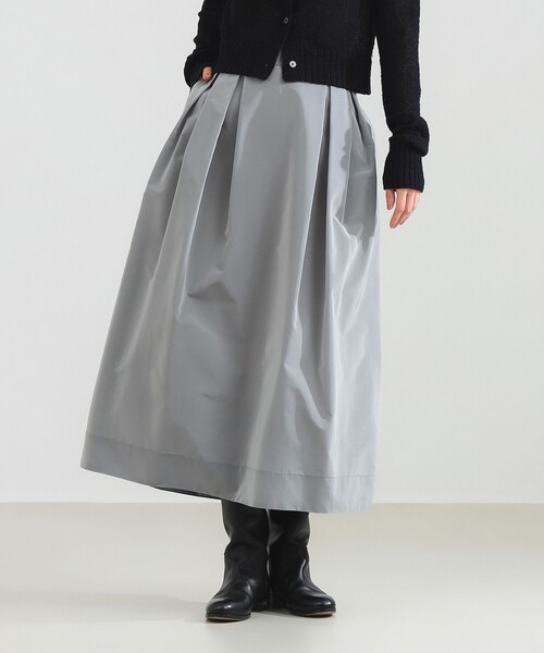 Demi-Luxe BEAMS（デミルクス ビームス）の「【1/15再値下げ】シルバー タックスカート（スカート・レディース・ライトグレー・36/38）」の5枚目の写真