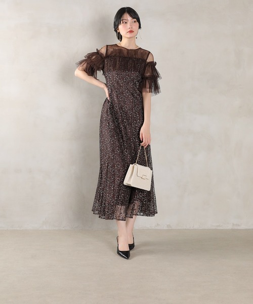 Kana(カナ)の「ラメチュールレース フリル Aライン ワンピースドレス パーティー ドレス 結婚式 お呼ばれ オケージョン(ドレス・レディース・ベージュ/ブラウン/グリーン/ブラック・M)」の20枚目の写真