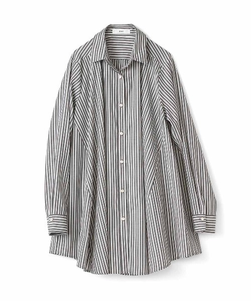 IEDIT(イディット)の「IEDIT テントラインで体形カバー 長め丈ブラウス(シャツ/ブラウス・レディース・グレー/ブルー・L/M/3L/LL/4L/S)」の12枚目の写真