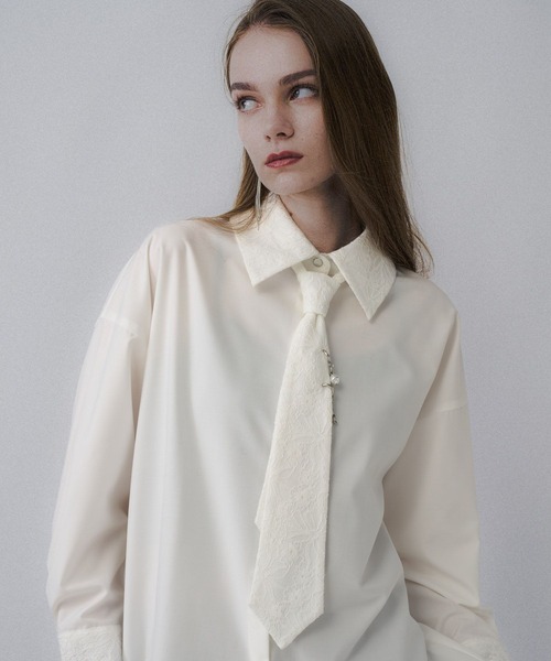 今期新品タグ付！ハレ★パーツ付ネクタイシャツ★hare 定価以下 パーツツキネクタイシャツ(HARE)（シャツ/ブラウス）｜HARE（ハレ）の