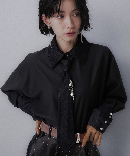 今期新品タグ付！ハレ★パーツ付ネクタイシャツ★hare 定価以下 パーツツキネクタイシャツ(HARE)（シャツ/ブラウス）｜HARE（ハレ）の