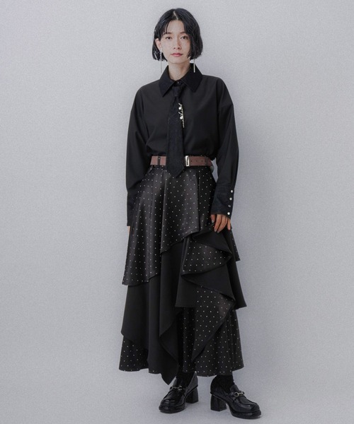 HARE(ハレ)の「パーツツキネクタイシャツ(HARE)(シャツ/ブラウス・レディース・ホワイト/ブラック/ブルー/グレー系その他/ドット/ピンク/グリーン・FREE)」の18枚目の写真