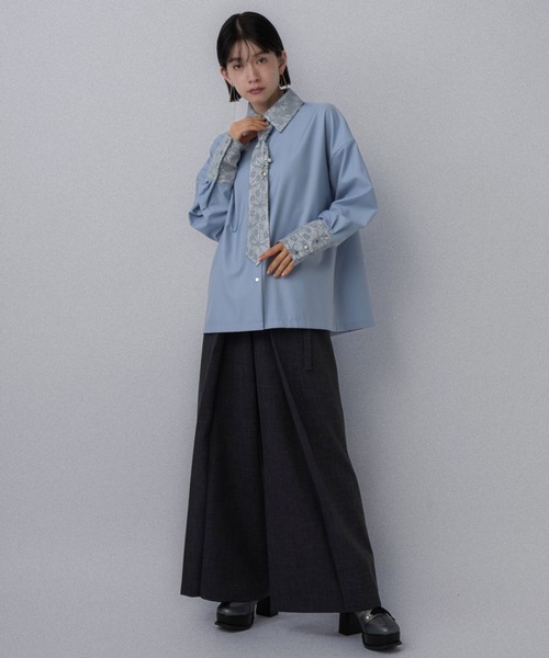 HARE(ハレ)の「パーツツキネクタイシャツ(HARE)(シャツ/ブラウス・レディース・ホワイト/ブラック/ブルー/グレー系その他/ドット/ピンク/グリーン・FREE)」の17枚目の写真