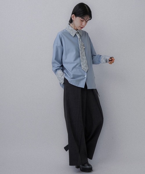 HARE(ハレ)の「パーツツキネクタイシャツ(HARE)(シャツ/ブラウス・レディース・ホワイト/ブラック/ブルー/グレー系その他/ドット/ピンク/グリーン・FREE)」の19枚目の写真