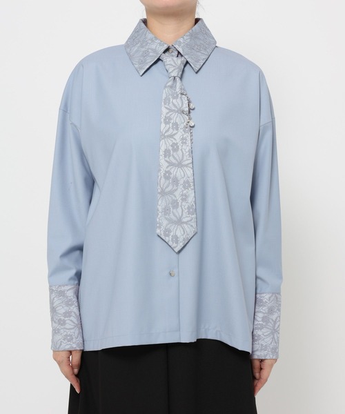 今期新品タグ付！ハレ★パーツ付ネクタイシャツ★hare 定価以下 パーツツキネクタイシャツ(HARE)（シャツ/ブラウス）｜HARE（ハレ）の