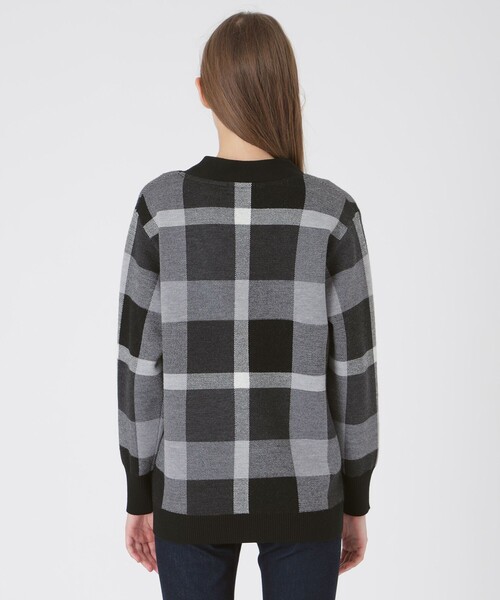 BLUE LABEL CRESTBRIDGE(ブルーレーベルクレストブリッジ)の「クレストブリッジチェックウーリージャカードカーディガン(カーディガン/ボレロ・レディース・ブラック/レッド/イエロー系その他3・38)」の6枚目の写真