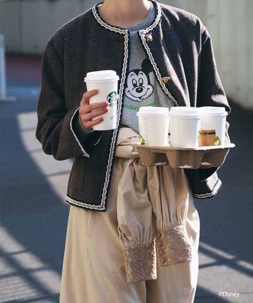 AKTE（アクテ）の「ミッキーマウススウェットプルオーバー（スウェット・レディース・オフホワイト/グレー・FREE）」の19枚目の写真