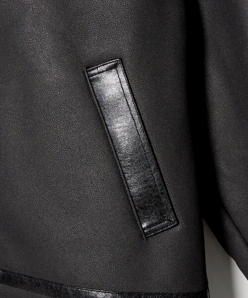 MONKEY TIME（モンキータイム）の「ムートンライク B-3 ジャケット（ブルゾン・メンズ・ダークグレー/ブラック・S/M/L/XL）」の6枚目の写真