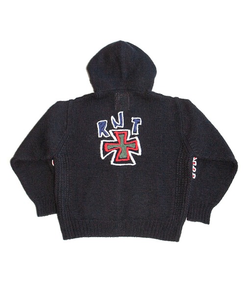CONZ(コンズ)の「HAND KINITTED SK8 ZIP HOODIE(ニット/セーター・メンズ・ブラック・2/1)」の2枚目の写真