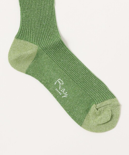 Ray BEAMS（レイビームス）の「グリッター リブ ソックス（ソックス/靴下・レディース・シルバー/ピンク/グリーン/ゴールド・ONE SIZE）」の6枚目の写真