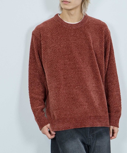 NAVY(ネイビー)の「【NAVY / ネイビー】トロリカノコモールニット フェイクレイヤードプルオーバー(ニット/セーター・メンズ・レッド系その他/ブルー/ブラック/ベージュ・XL/L/M/S)」の4枚目の写真
