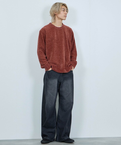 NAVY(ネイビー)の「【NAVY / ネイビー】トロリカノコモールニット フェイクレイヤードプルオーバー(ニット/セーター・メンズ・レッド系その他/ブルー/ブラック/ベージュ・XL/L/M/S)」の9枚目の写真