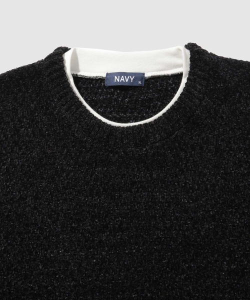 NAVY(ネイビー)の「【NAVY / ネイビー】トロリカノコモールニット フェイクレイヤードプルオーバー(ニット/セーター・メンズ・レッド系その他/ブルー/ブラック/ベージュ・XL/L/M/S)」の20枚目の写真