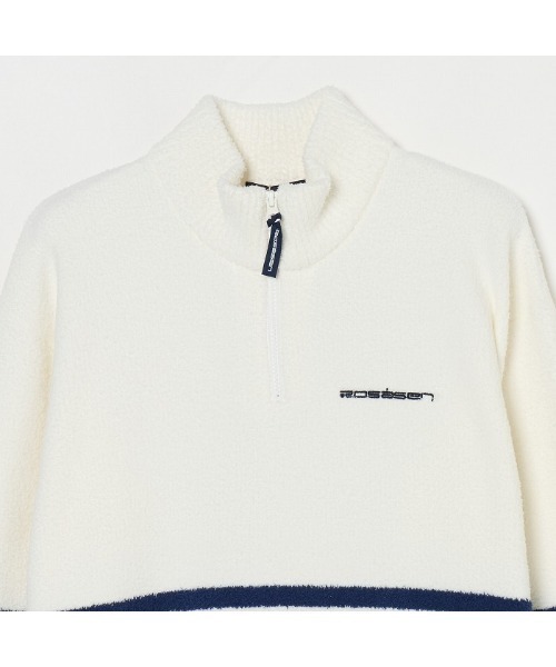 セール】【Rosasen/GOLF】モールニット ボーダー ハーフジップ