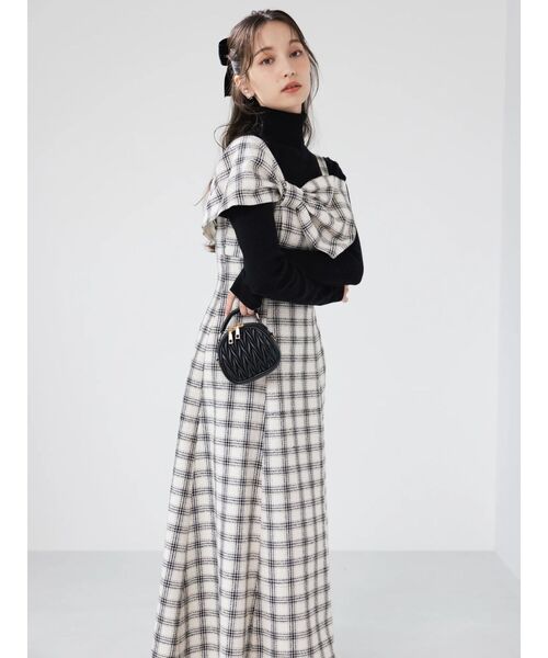 ビッグリボンレイヤードワンピース（ワンピース）｜dazzlin（ダズリン