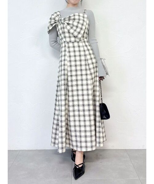 ビッグリボンレイヤードワンピース（ワンピース）｜dazzlin（ダズリン