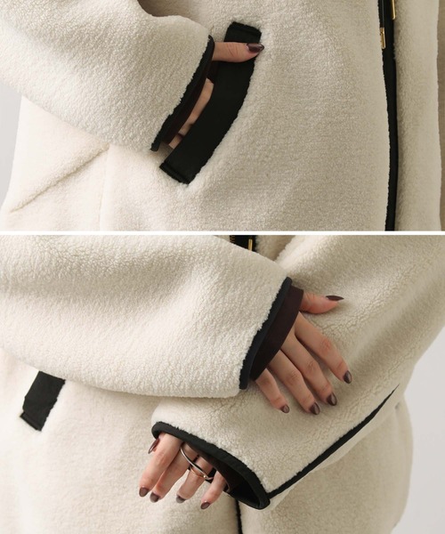 ◉週末までの限定価格！！◉ ボアバイカラーフードジャケット Gready Brilliant（グレディブリリアン）の「ボアバイカラーフード