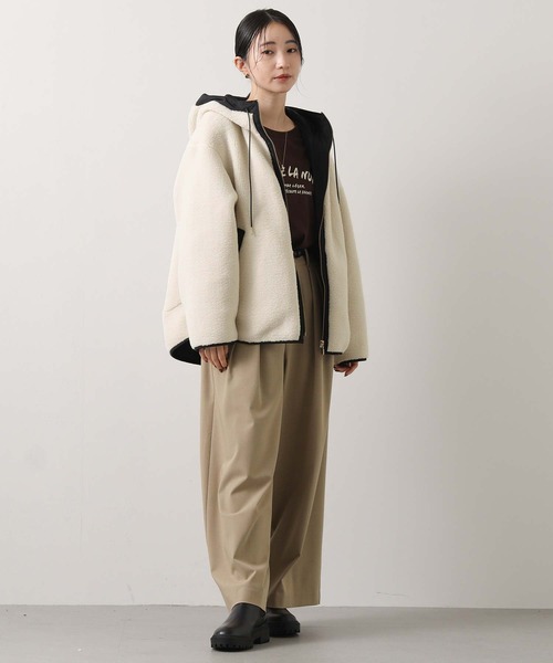 ◉週末までの限定価格！！◉ ボアバイカラーフードジャケット ◉週末までの限定価格！！◉ ボアバイカラーフードジャケット