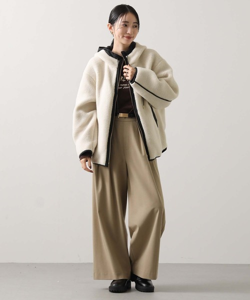 ◉週末までの限定価格！！◉ ボアバイカラーフードジャケット Gready Brilliant（グレディブリリアン）の「ボアバイカラーフード