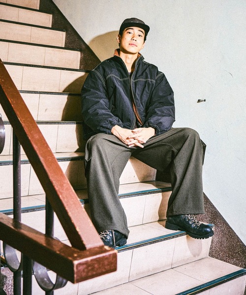 niko and...（ニコアンド）の「TRフラノワイドカーゴパンツ（カーゴパンツ・メンズ・チャコール/カーキ・MEDIUM/LARGE）」の4枚目の写真