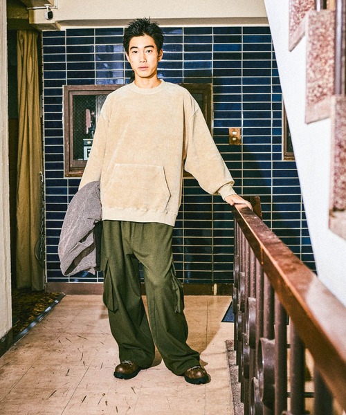 niko and...（ニコアンド）の「TRフラノワイドカーゴパンツ（カーゴパンツ・メンズ・チャコール/カーキ・MEDIUM/LARGE）」の9枚目の写真