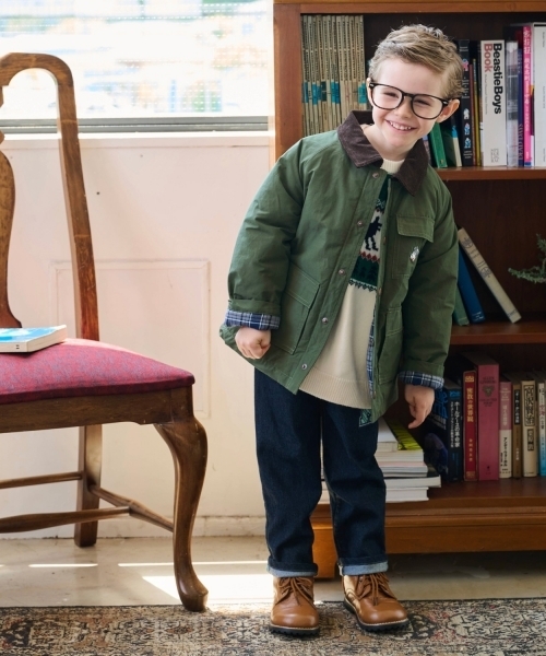 kladskap（クレードスコープ）の「オオカミ刺しゅうハンティングジャケット（ブルゾン・キッズ・カーキ/ネイビー・120cm/110cm/130cm/90cm/100cm）」の16枚目の写真