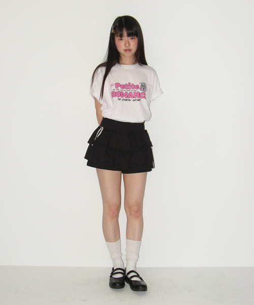 RONRON(ロンロン)の「IRREGULAR RUFFLE PANTSKIRT BLACK(その他パンツ・レディース・その他・FREE)」の2枚目の写真