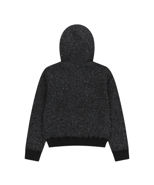 Bokashi Knit Zip-Up Hoodie (Black)（パーカー）｜AAKAM（アーカム