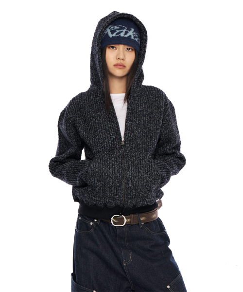 AAKAM（アーカム）の「Bokashi Knit Zip-Up Hoodie (Black)（パーカー・レディース・その他・1/2）」の3枚目の写真