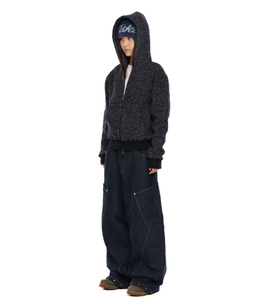 AAKAM（アーカム）の「Bokashi Knit Zip-Up Hoodie (Black)（パーカー・レディース・その他・1/2）」の5枚目の写真