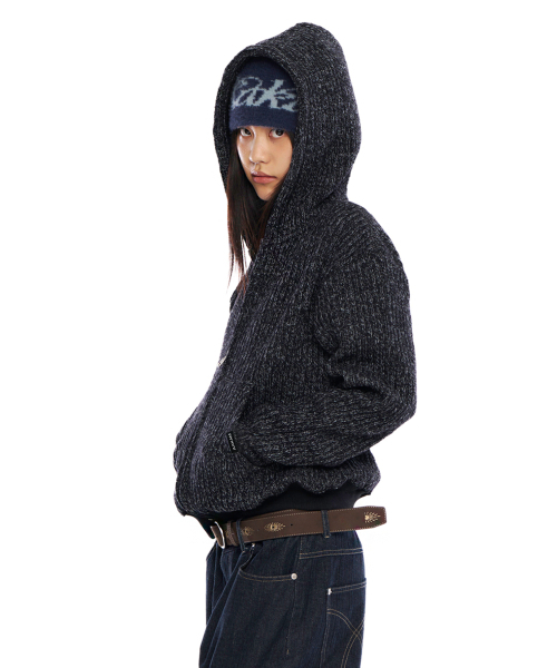 AAKAM（アーカム）の「Bokashi Knit Zip-Up Hoodie (Black)（パーカー・レディース・その他・1/2）」の6枚目の写真