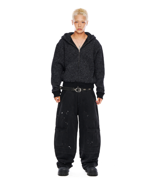 AAKAM（アーカム）の「Bokashi Knit Zip-Up Hoodie (Black)（パーカー・レディース・その他・1/2）」の8枚目の写真