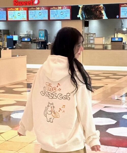 GAKKAI UNIONS(ガッカイユニオンズ)の「ジャズキャットムードフードティー ブラック(パーカー・レディース・その他・X-LARGE/SMALL/MEDIUM/LARGE)」の8枚目の写真