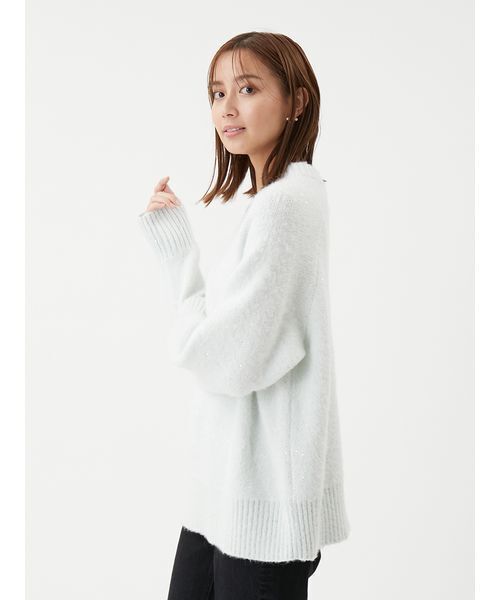 セール】スパンコールVネックシャギーニット（ニット/セーター）｜Mila