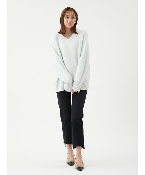 セール】スパンコールVネックシャギーニット（ニット/セーター）｜Mila