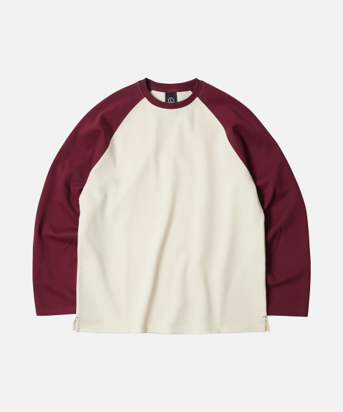 FRIZMWORKS(フリズムワークス)の「RAGLAN LONG SLEEVE TEE 002 _ BURGUNDY(Tシャツ/カットソー・メンズ・その他・SMALL/MEDIUM/LARGE/X-LARGE)」の1枚目の写真