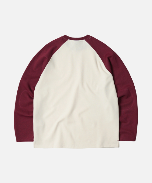 FRIZMWORKS(フリズムワークス)の「RAGLAN LONG SLEEVE TEE 002 _ BURGUNDY(Tシャツ/カットソー・メンズ・その他・SMALL/MEDIUM/LARGE/X-LARGE)」の2枚目の写真
