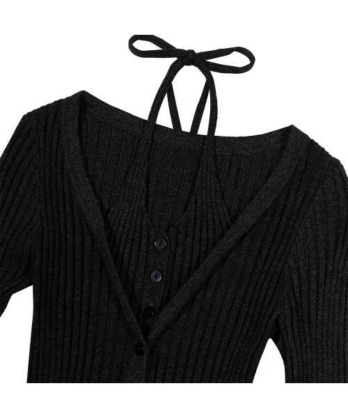 MOAA（モア）の「Rib Button-Up Cardigan (CHARCOAL)（カーディガン/ボレロ・レディース・その他・SMALL/MEDIUM）」の4枚目の写真